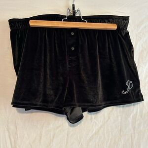 Y2K Style PINK Victoria's Secret Black Velvet Bling P Sleep Shorts